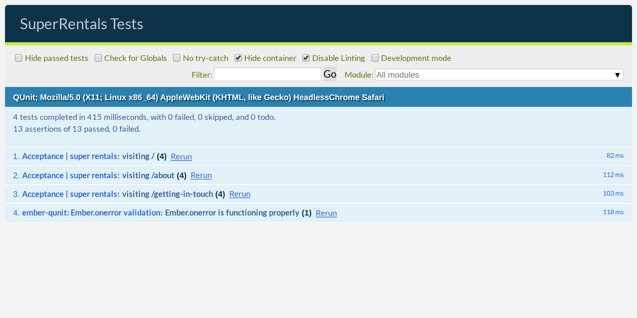 Tests still passing after the refactor