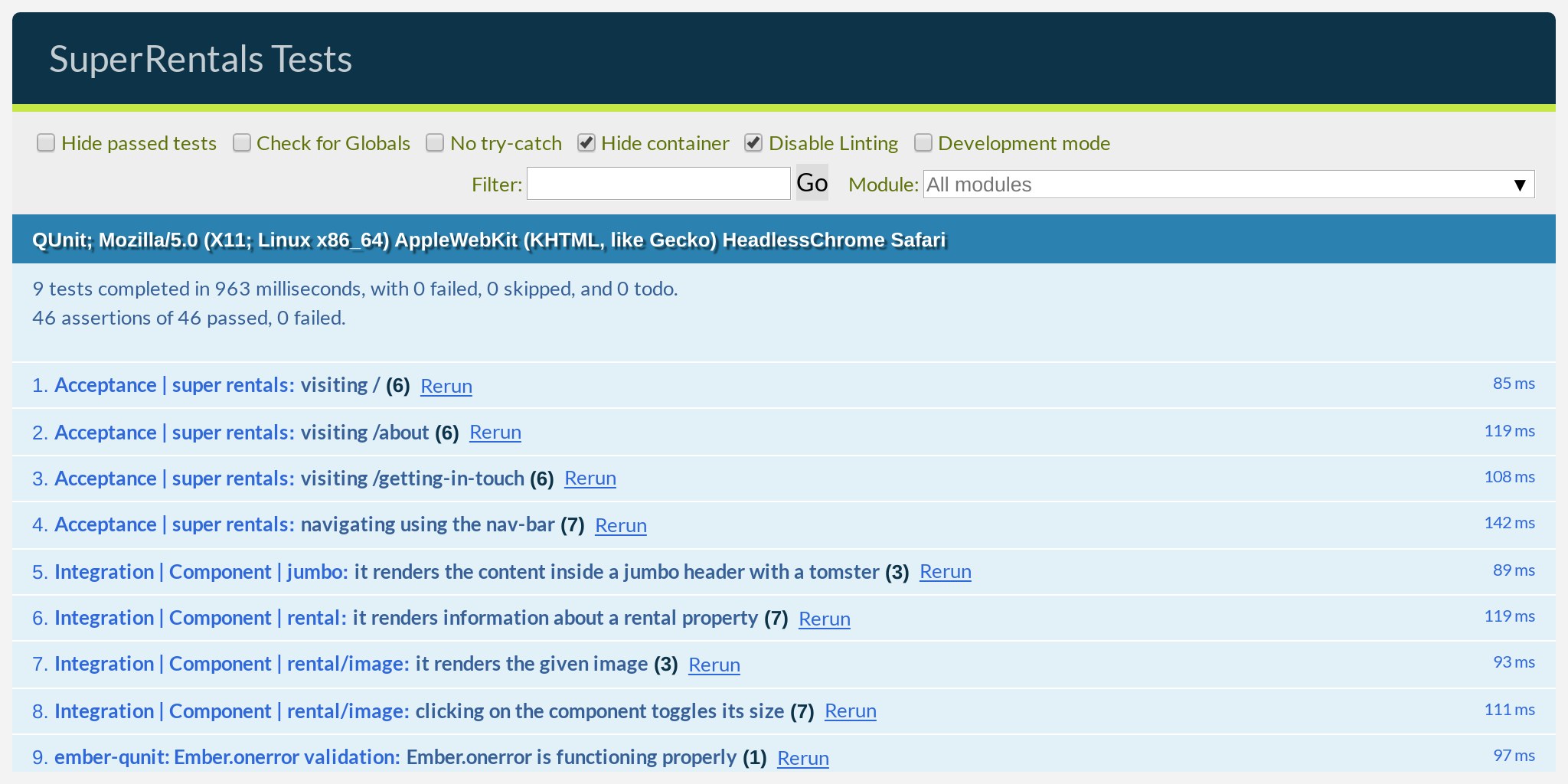 Tests still passing after the refactor