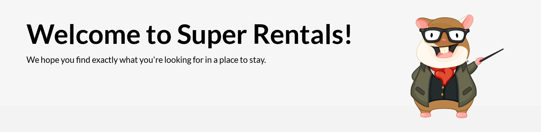 The Super Rentals app by the end of the chapter