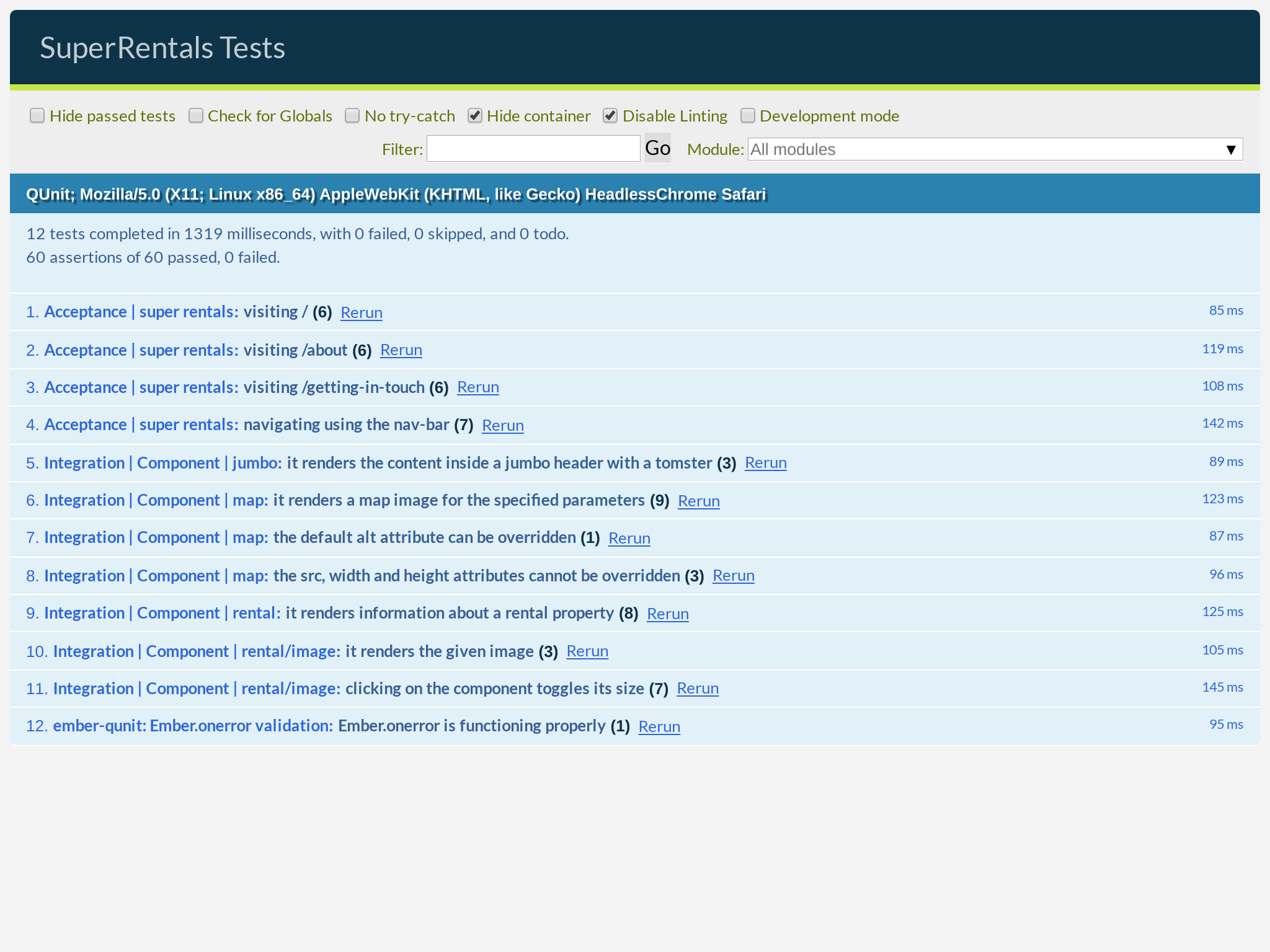 Tests passing after the src getter refactor